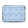 MuchoWow® Laptop Hülle 14 ZollBlumen - Muster - Blau Produktbild-Vorschau 1
