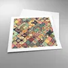 Poster - Poster ohne Rahmen - Blumen Mosaik - 50x50 cm - Produktbild-Vorschau 3