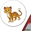 Huuraa Aufkleber Leopard Comic 10cm rund Sticker Produktbild-Vorschau 2