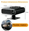 12 V Autoheizung mit Temperaturanzeige, 150 W, 360° drehbar Náhled obrázku produktu