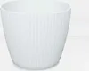 A white, ribbed planter pot is shown against a plain white background. Anteprima dell’immagine prodotto