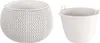 A white knitted-look planter and a white inner pot are shown side-by-side against a white background. Anteprima dell’immagine prodotto