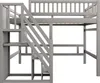 Sweiko posteľ z masívu 140x200, schody s úložnou skriňou, Náhľad obrázku produktu 10