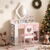 COSTWAY: Mesa de maquillaje infantil con espejo, tocador Vista previa de la imagen del producto 8