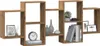 A wooden wall shelf with various decorative items. Náhľad obrázku produktu
