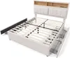 A disassembled bed frame with drawers pulled out, shown against a white background. Anteprima dell’immagine prodotto