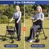 Faltbarer Rollator mit Sitz, höhenverstellbar, blau Produktbild-Vorschau 5