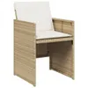 13-tlg. Garten-Essgruppe mit Kissen Beige Poly Rattan Produktbild-Vorschau 5