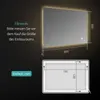 A diagram showing a backlit LED mirror with dimensions and instructions. Anteprima dell’immagine prodotto