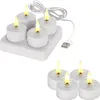 A set of LED tea lights with a charging station and a separate set of tea lights. Voir les images du produit