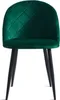 A green velvet chair with black metal legs is shown against a white background. Produktbild-Vorschau