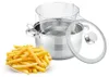 6 Liter Frittier Topf 3 teilig aus Edelstahl Korb Fritteuse Produktbild-Vorschau 1