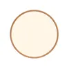 A round ceiling light with a wooden frame and a white diffuser. Produktbild-Vorschau