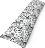 A long, floral-patterned pillow lies diagonally on a white background. Produktbild-Vorschau
