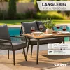 A patio dining set with wine glasses and place settings, set up by a swimming pool. Náhľad obrázku produktu