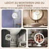 A collage of four images showing a makeup mirror in different bathroom settings and close-ups. Produktbild-Vorschau