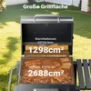 BBQ Holzkohle Grillwagen mit Deckel, Ablage und Produktbild-Vorschau 4