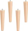 Four wooden furniture legs are arranged in a row against a white background. Produktbild-Vorschau