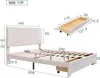 Čalouněná postel 140x200 cm s lamelovým roštem, opěradlem a Náhled obrázku produktu 3