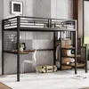 A loft bed with a desk and storage integrated into its structure, set in a modern room. Anteprima dell’immagine prodotto