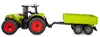 A toy tractor with a trailer, shown from the side against a white background. Produktbild-Vorschau
