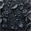Wanduhr aus Glas mit Motiv Blumenmuster Dunkel- 30 x 30 cm Produktbild-Vorschau 1