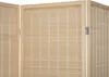 A close-up view of a light brown, foldable bamboo room divider. Produktbild-Vorschau