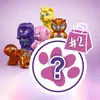 A collection of small, colorful toy animal figures arranged in front of a gradient background, with a graphic overlay of a shopping bag and a paw print with a question mark. Náhled obrázku produktu