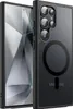 A black phone case with a magnetic ring is shown on a light gray background. Produktbild-Vorschau
