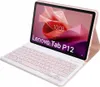 A pink Lenovo Tab P12 tablet with a pink keyboard case attached, shown from a diagonal angle against a white background. Náhľad obrázku produktu