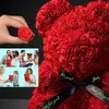 Oso de peluche rojo con rosas, oso de peluche romántico, Vista previa de la imagen del producto 2