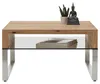home24 Couchtisch - Eiche Massiv / Glas - Eiche / Silber Produktbild-Vorschau 5
