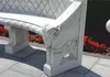 Casa Padrino Barock Beton Gartenbank Grau 196 cm - Barock Produktbild-Vorschau 2