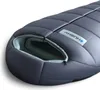 A close-up view of a blue sleeping bag. Produktbild-Vorschau