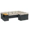 10-tlg. Garten-Sofagarnitur - mit Kissen Schwarz Poly Produktbild-Vorschau 2