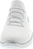 A close-up, front-facing view of a white Skechers sneaker. Náhled obrázku produktu