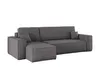 A dark gray sectional sofa with an ottoman on a white background. Produktbild-Vorschau
