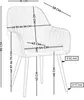 A diagram of a chair with dimensions and measurements. Produktbild-Vorschau