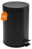 Poubelle à pédale en acier inoxydable ronde noire mate 39 x Voir les images du produit 1