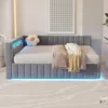 Gestoffeerd bed 140x200 cm, slaapbank met LED-verlichting, Productafbeelding-voorbeeld 3