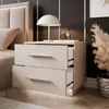 A bedroom scene featuring a nightstand next to a bed. Produktbild-Vorschau