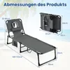 Chaise longue COSTWAY, chaise longue de jardin pliable avec Voir les images du produit 3