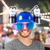 Relaxdays Party Trinkhelm, Helm mit Schlauch, für 2 Dosen Produktbild-Vorschau 2