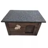 QLS Katzenhaus aus Holz 60x44cm Isoliert Palisander Produktbild-Vorschau 2