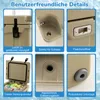 A collage of six close-up images showcasing different features of a cooler box. Podgląd zdjęcia produktu