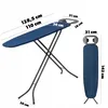 An ironing board is shown with dimensions indicated by text overlays. Produktbild-Vorschau