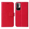 A red flip phone case with a floral and butterfly design is shown open and closed. Produktbild-Vorschau