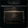 A front view of a black Gorenje oven with the door open, showing the interior. Voir les images du produit