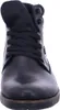 A close-up front view of a black winter boot. Voir les images du produit