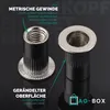 AG-BOX Flachkopf-Einnietmuttern Rundschaft offen gerändelt Produktbild-Vorschau 3